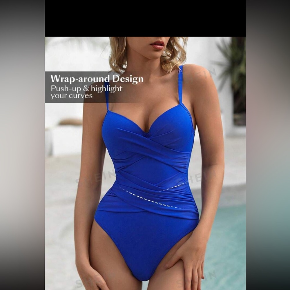 Blue push up swim suit from SHEIN